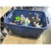 Image 2 : PLASTIC TOTE OF CLEANING SUPPLIES