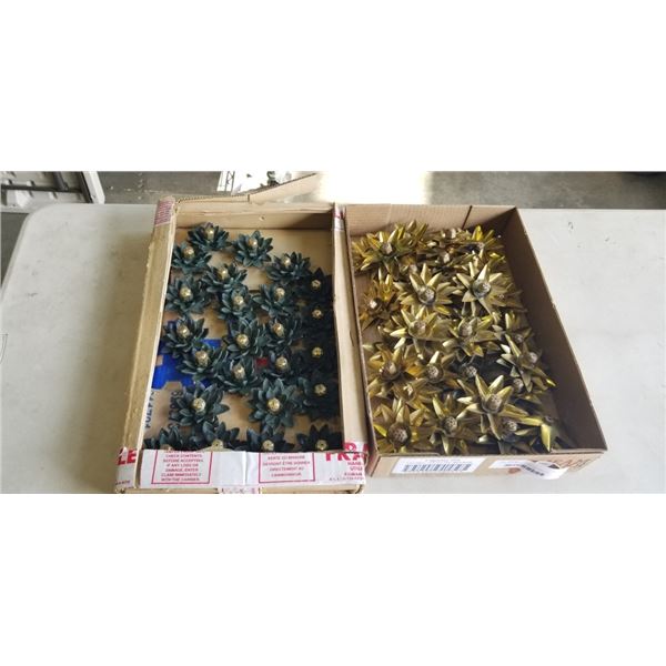 2 TRAYS OF METAL FOUNTAIN SPOUTS