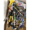 Image 1 : LARGE TRAY OF ASSORTED HAND TOOLS, STAPLER WITH STAPLES, WALL ANCHORS, CHISELS ETC