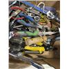 Image 3 : LARGE TRAY OF ASSORTED HAND TOOLS, STAPLER WITH STAPLES, WALL ANCHORS, CHISELS ETC