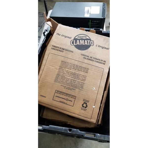 12 LITRE BAG MOTTS CLAMATO CLAM COCKTAIL CONCENTRATE AND PARTIAL BAG
