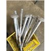 Image 3 : TEN 1" X 23" BOLTS WITH NUTS IN MILK CRATE