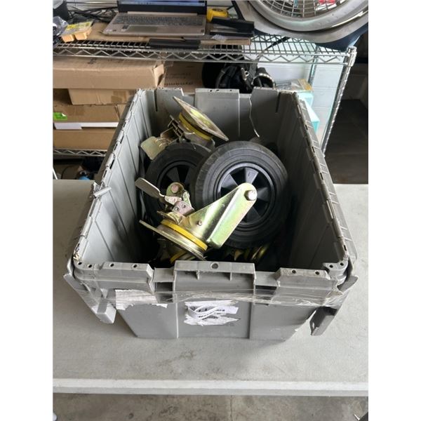 2 SETS OF 8" HEAVY DUTY CASTER WHEELS. 4 SWIVEL LOCKING, 4 SWIVEL