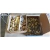 Image 2 : BOX AND 2 TRAYS OF BRASS LIGHTING ACCESSORIES