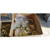 Image 3 : BOX AND 2 TRAYS OF BRASS LIGHTING ACCESSORIES