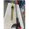 Image 1 : SUNJOE HEDGE TRIMMER AND CRAFTSMAN WEED WACKER. WORKING. SUNJOE HAS A BATTERY. NEITHER HAS CHARGER