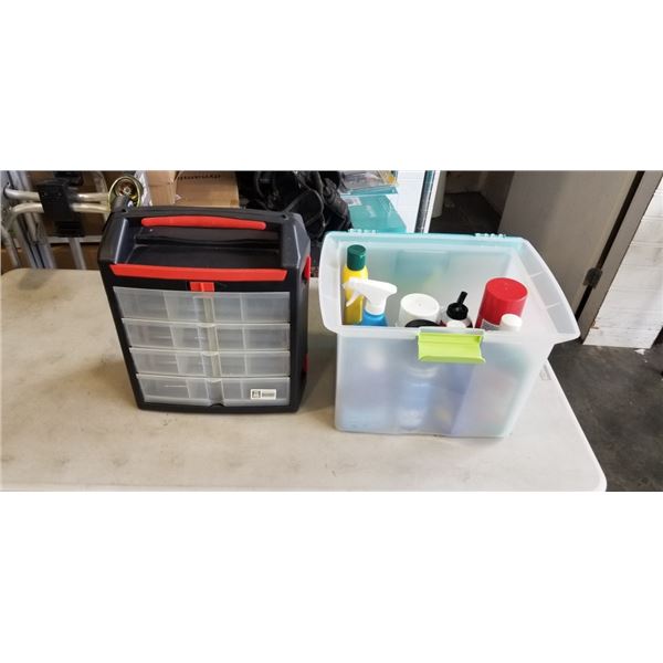 PARTS ORGANIZER AND TOTE WITH SHOP FLUIDS