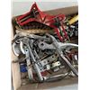 Image 3 : TRAY OF TOOLS INCLUDING 90-DEGREE RIGHT ANGLE CORNER CLAMP, METAL REVOLVING LEATHER HOLE PUNCH, MULT
