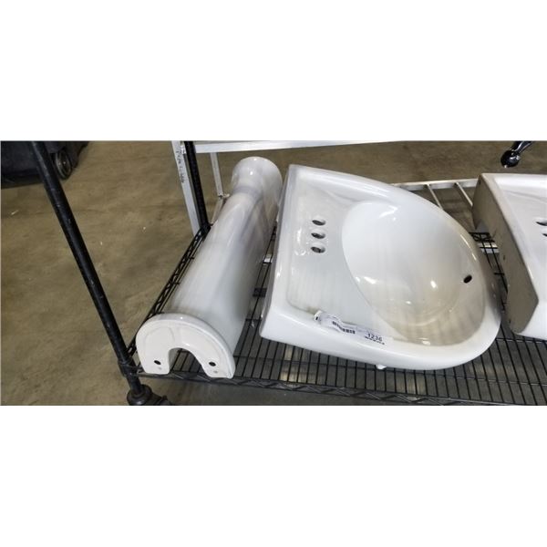 WHITE 2PC PORCELAIN VANITY SINK
