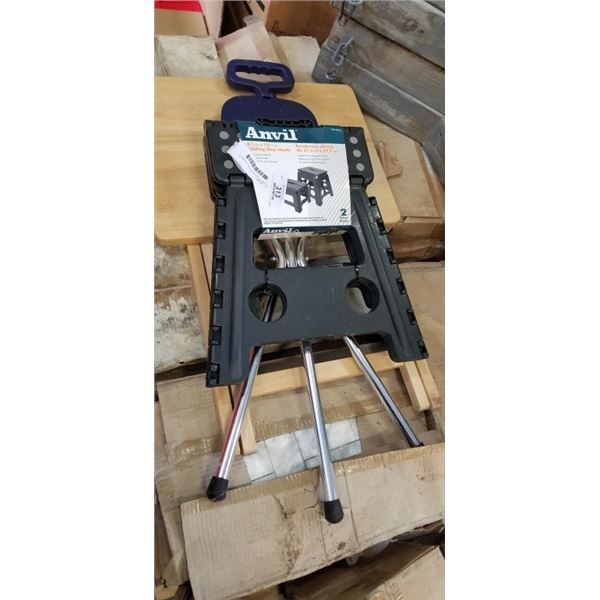 FOLDING TV TRAY AND STOOL, AND NEW 2 PACK FOLDING STEP STOOLS