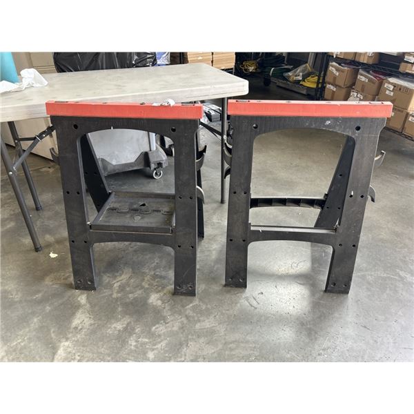 PAIR OF PLASTIC FOLDING SAWHORSES