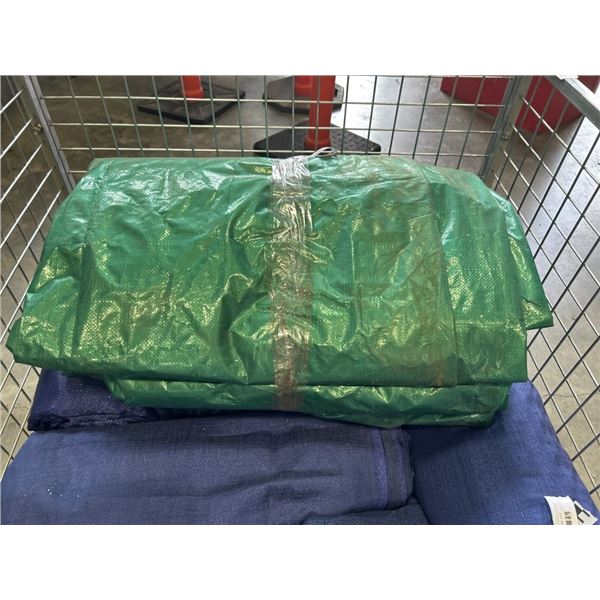 2 LARGE TARPS. 20' X 28', AND 7' X 20'. NO EYELETS