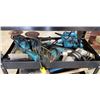 Image 4 : 3 TIER 4 WHEEL WAREHOUSE CART WITH 2 MAKITA GRINDERS, MAKITA PLANER, SCREWGUN, SHEAT METAL CUTTER, A