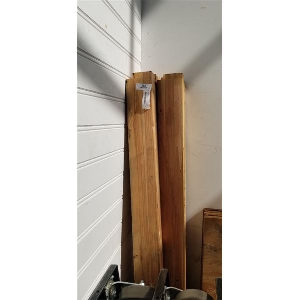 FIVE 3" X 4", APPROX 73" LENGTH WOOD BEAMS