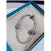 Image 2 : VINTAGE 925 STERLING SILVER AND GOLD PANDORA BRACELET
