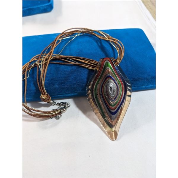 LARGE MURANO GLASS PENDANT NECKLACE