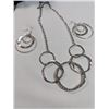 Image 1 : SILVER LINKS NECKLACE W/ MATCHING EARRINGS SET