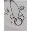 Image 2 : SILVER LINKS NECKLACE W/ MATCHING EARRINGS SET
