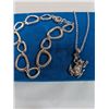 Image 1 : SILVER PLATED FROG PENDANT W/ CHAIN NECKLACE AND BRACELET