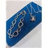 Image 2 : SILVER PLATED FROG PENDANT W/ CHAIN NECKLACE AND BRACELET