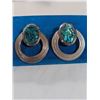 Image 1 : LARGE SILVER ABELONE CLIP ON EARRINGS