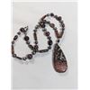 Image 1 : STERLING SILVER JASPER STONE BEADS AND BLACK PEARLS NECKLACE