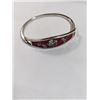 Image 2 : MEXICAN SILVER W/ ABELONE INLAID HINGED BANGLE