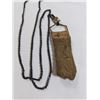 Image 2 : VINTAGE HAND CRAFTED LEATHER W/ GEM STONE PENDANT AND CHAIN NECKLACE