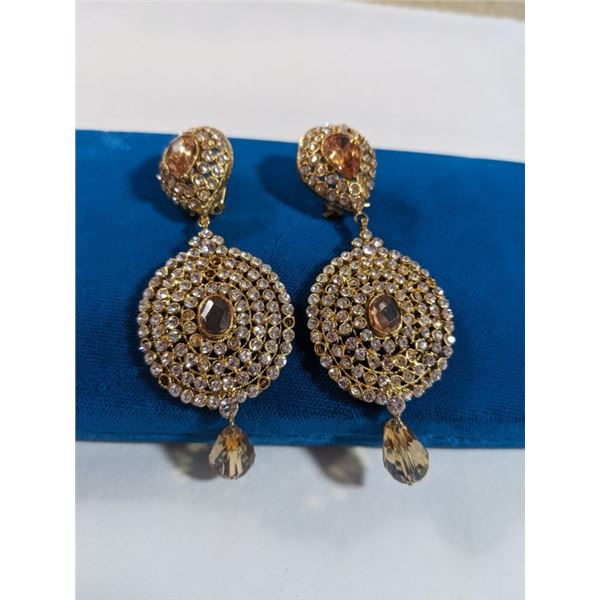PAIR OF VINTAGE CRYSTAL RHINESTONES DANGLE EARRINGS