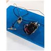 Image 1 : HAND CRAFTED SILVER PENDANT W/ BLACK CORD NECKLACE