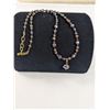 Image 2 : GENUINE BLACK PEARLS NECKLACE W/ PENDANT