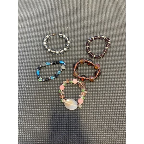 5 VINTAGE VENETIAN GLASS BEADS BRACELETS