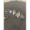 Image 2 : 8 ASSORTED SILVER TONE RINGS 3 SMALL RINGS ARE 925