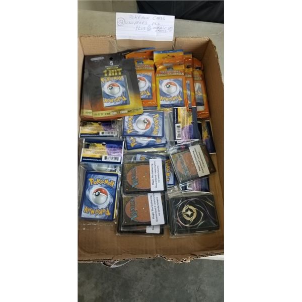 33 PACKS OF UNOOPENED POKEMON CARDS AND MAGIC CARD PACKS