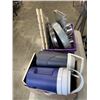 Image 1 : 2 BOXES OF DECORATIVE DECOR INLCUDING GALVANIZED METAL ITEMS, GLASS BLOCK ETC