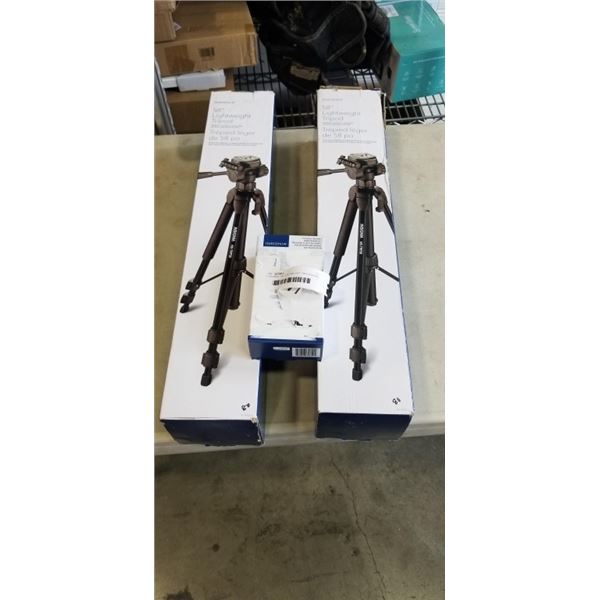 2 INSIGNIA  58" LIGHTWEIGHT TRIPODS AND INSIGNIA TV WALL MOUNT HARDWARE KIT