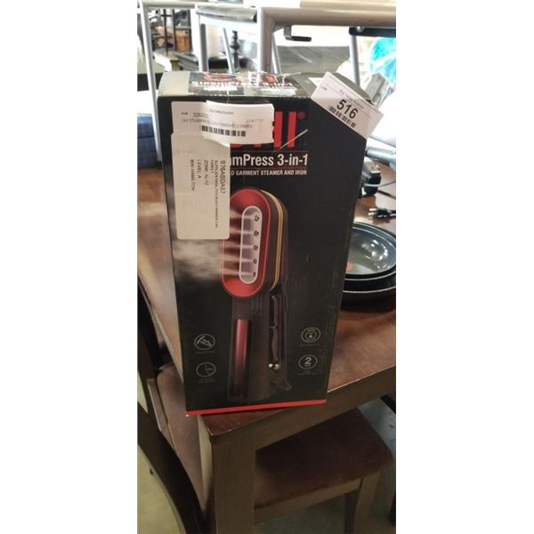 CHI STEAMPRESS 3-IN-1 HANDHELD FABRIC STEAMER AND IRON - TESTED WORKING, RETAIL $79