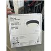 Image 2 : HAMILTON BAY 13 INCH LED FLUSH MOUNT WITH BLACK FINISH & FROSTED WHITE GLASS SHADE
