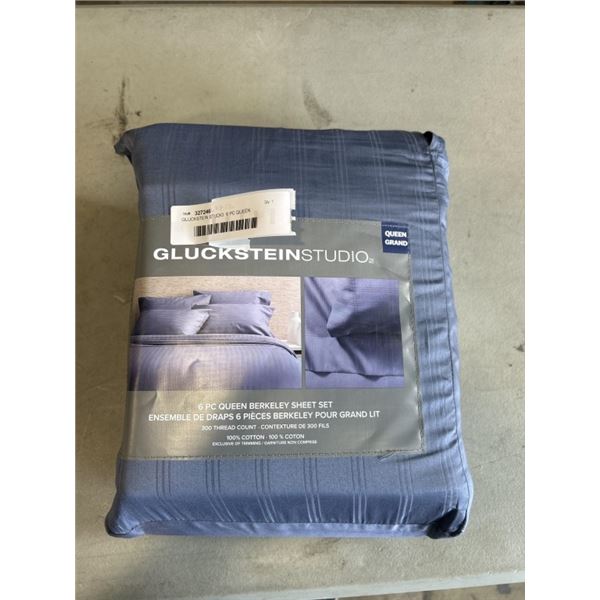 GLUCKSTEIN STUDIO  6 PC QUEEN  BERKELEY SHEET SET