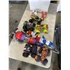 Image 1 : BOX OF TOY CARS, STUFFED ANIMALS, AND A KIDS DYSON