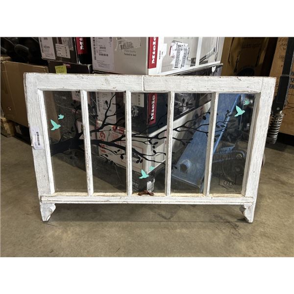 34 X 22 ANTIQUE WINDOW FRAME, CRACKED PANE