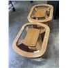 Image 3 : PAIR OF GLASSTOP OAK COFFEE TABLES