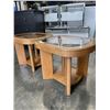 Image 4 : PAIR OF GLASSTOP OAK COFFEE TABLES