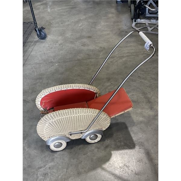 VINTAGE WICKER KIDS BUGGY