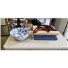 Image 1 : NEW SERVING PLATES AND POTTERY BOWL WITH WOODEN STANDS