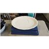 Image 4 : NEW SERVING PLATES AND POTTERY BOWL WITH WOODEN STANDS