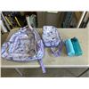 Image 1 : ROOTS BACKPACK AND LUNCHBAG, AND 2 THERMOFLASK WATER BOTTLES