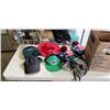 Image 1 : TRAY OF HATS/TOQUES INCLUDING CANUCKS HAT, AMERICAN EAGLE TOQUE, GERTEX CANADA HAT ETC
