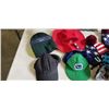 Image 2 : TRAY OF HATS/TOQUES INCLUDING CANUCKS HAT, AMERICAN EAGLE TOQUE, GERTEX CANADA HAT ETC