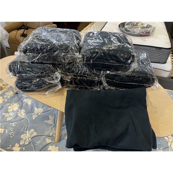 8 NEW OUTDOOR BLANKETS, 46 INCH X 60 INCH FLEECE, NAVY BLUE